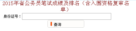 2015年省公務員筆試成績及排名(含入圍資格復審名單)